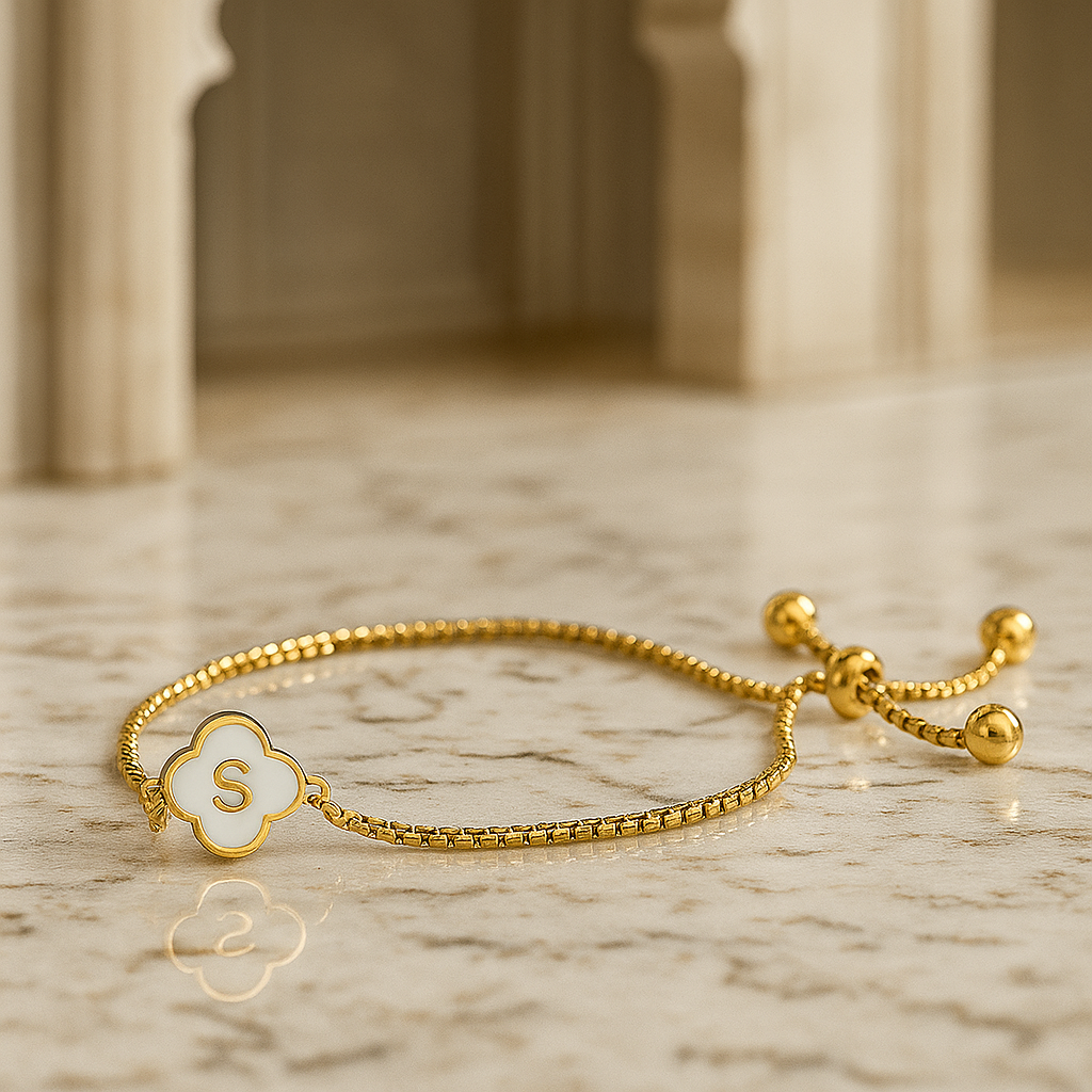 Clover Luxe Initial Motif Bracelet