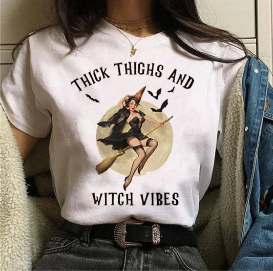 Thick Thighs and Witch Vibes Graphic Tee