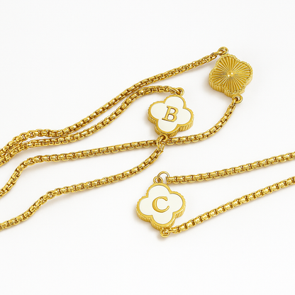 Clover Luxe Initial Motif Bracelet