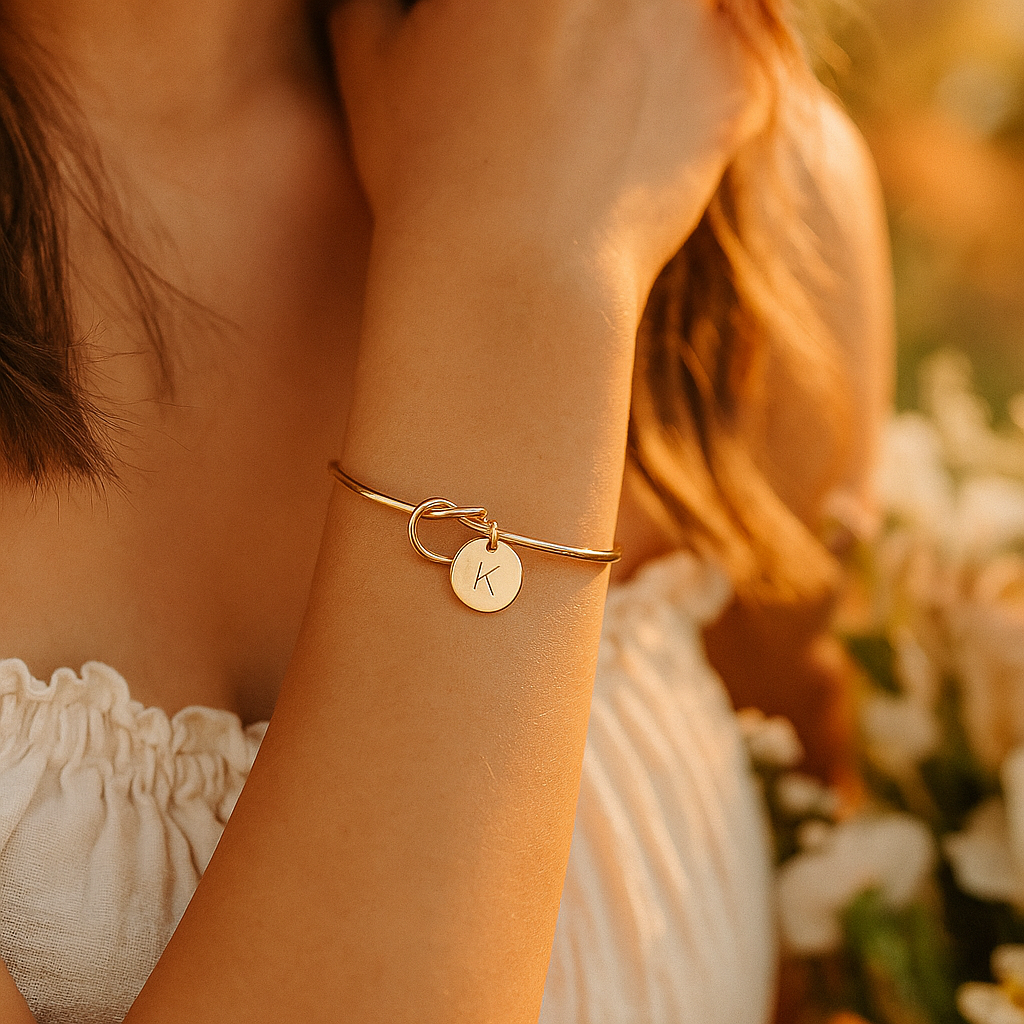 Initial Charm Bangle