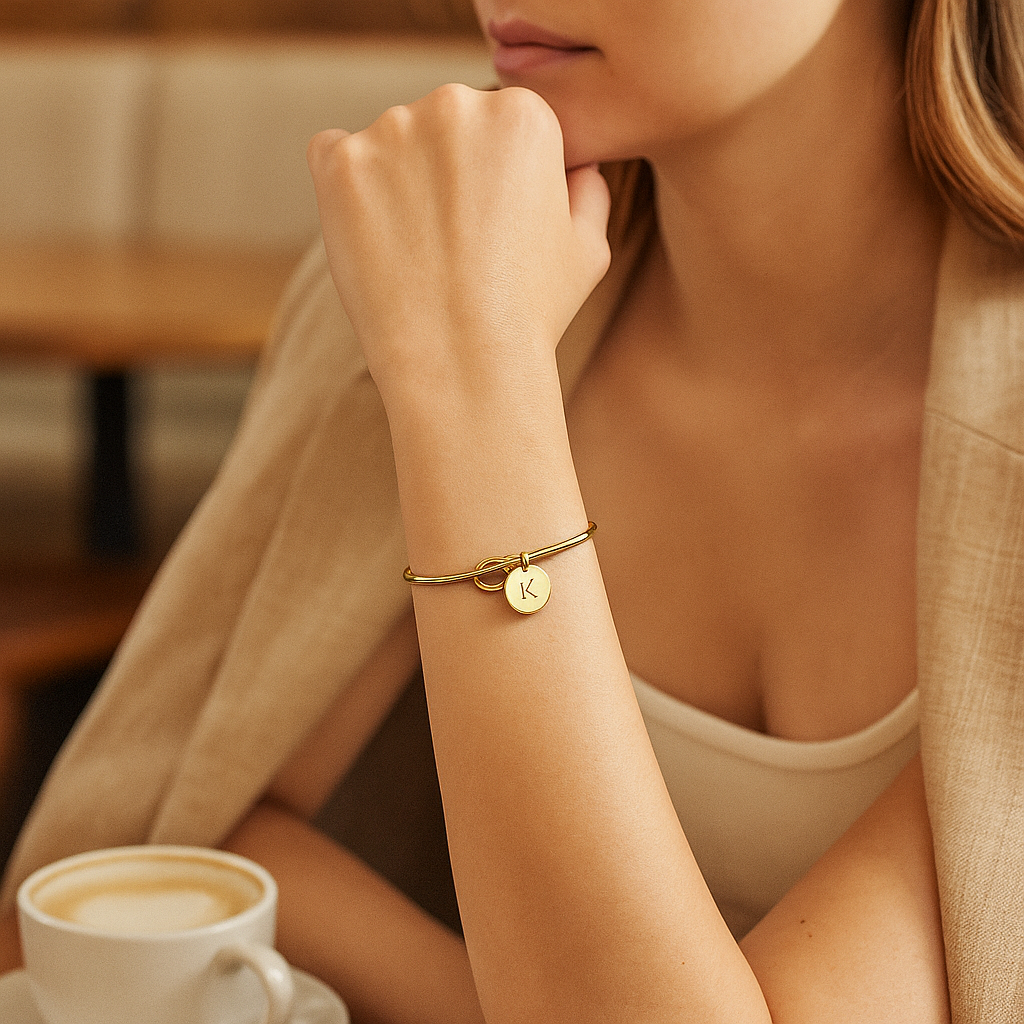 Initial Charm Bangle
