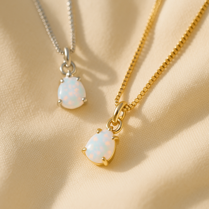 Opal Teardrop Necklace