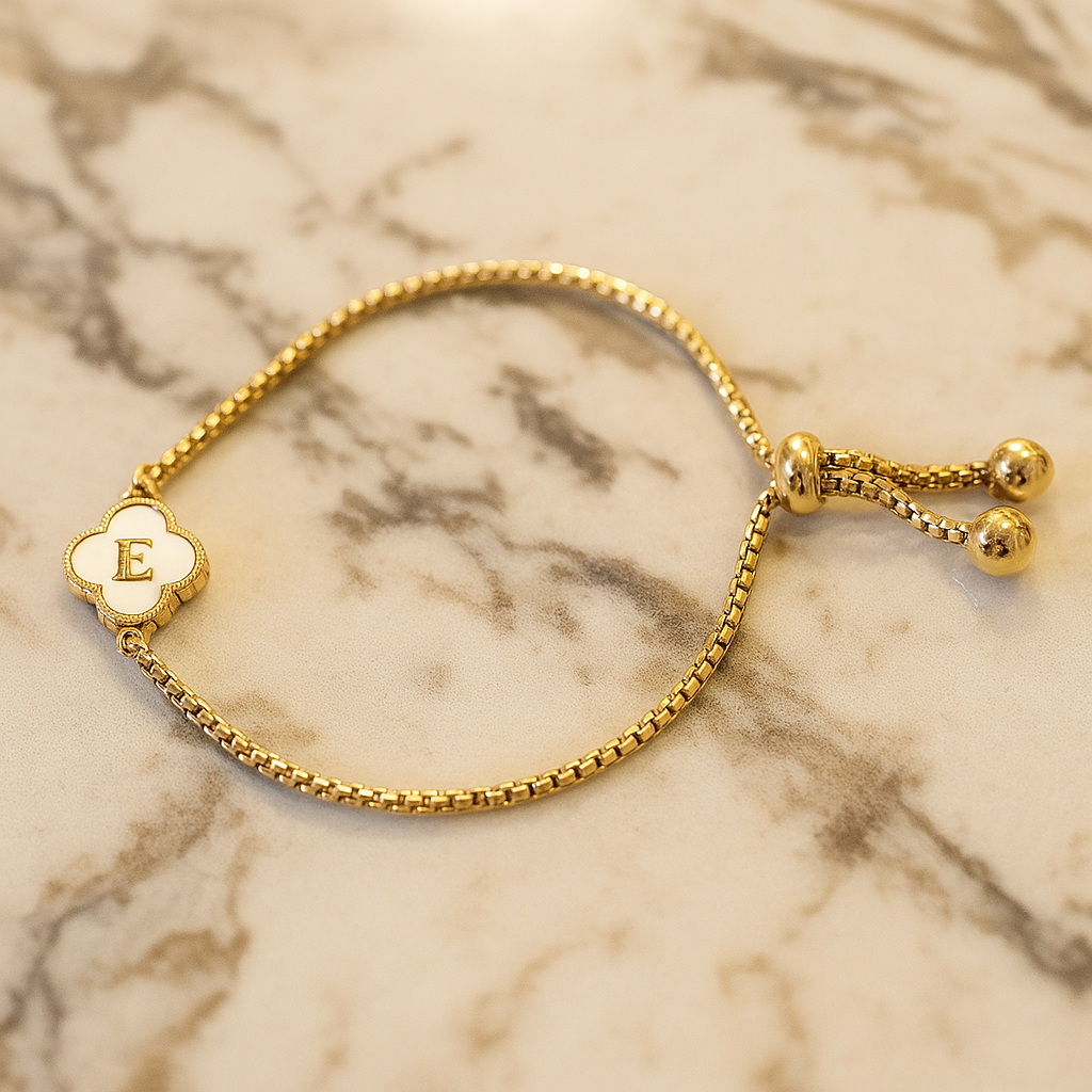 Clover Luxe Initial Motif Bracelet