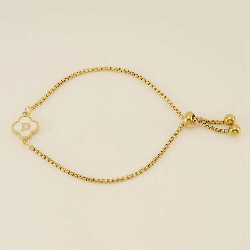 Clover Luxe Initial Motif Bracelet