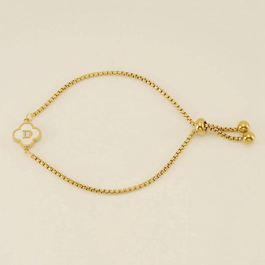 Clover Luxe Initial Motif Bracelet