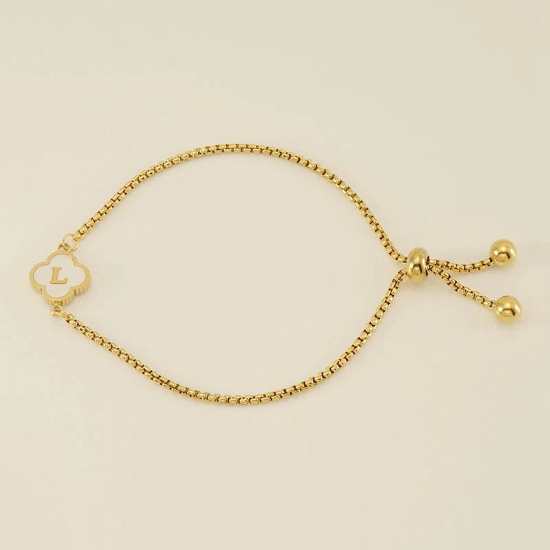 Clover Luxe Initial Motif Bracelet