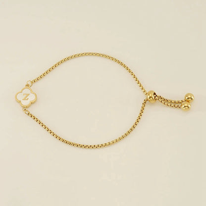 Clover Luxe Initial Motif Bracelet