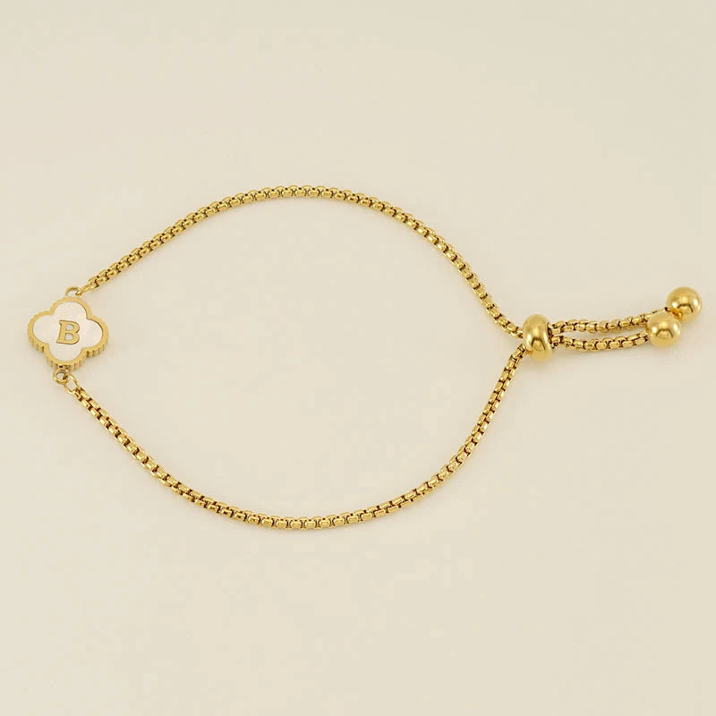 Clover Luxe Initial Motif Bracelet