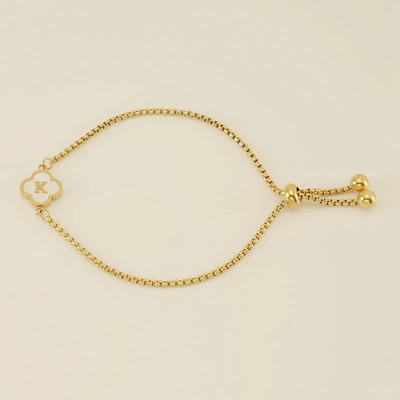 Clover Luxe Initial Motif Bracelet