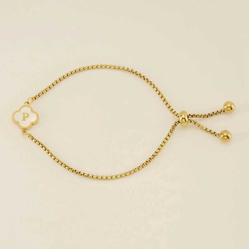 Clover Luxe Initial Motif Bracelet