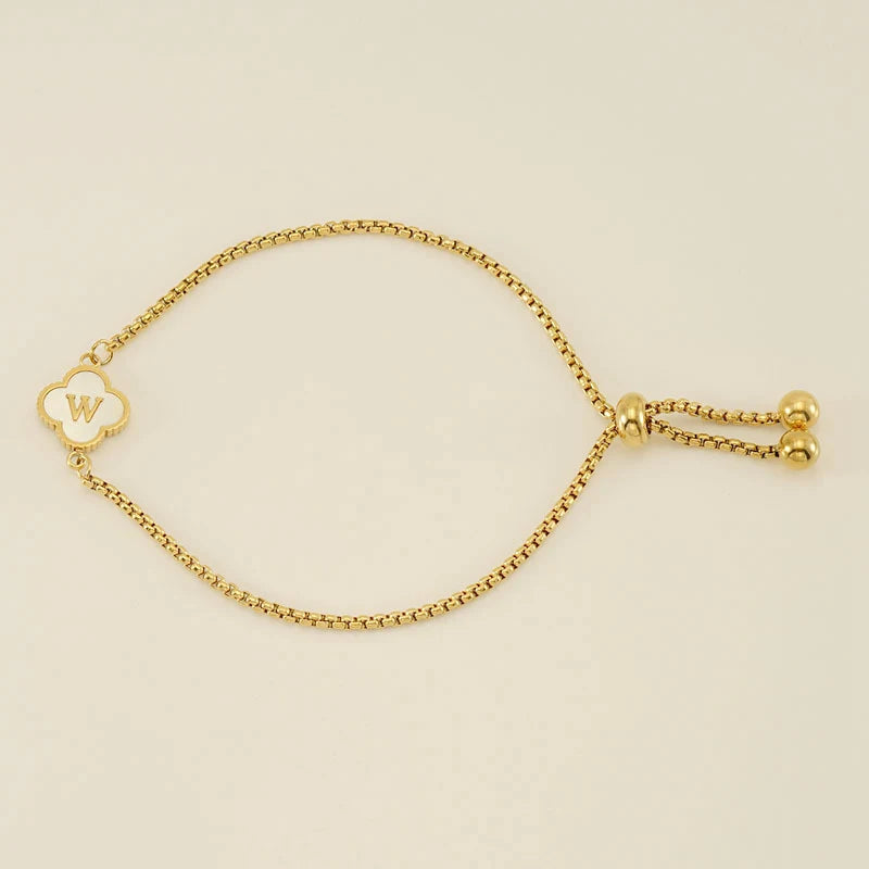 Clover Luxe Initial Motif Bracelet