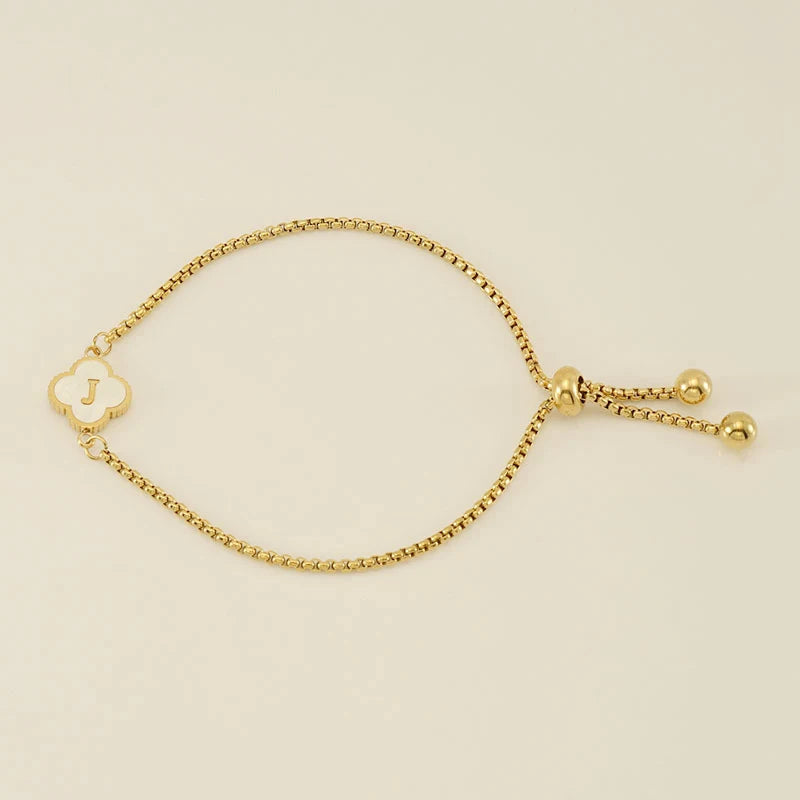 Clover Luxe Initial Motif Bracelet
