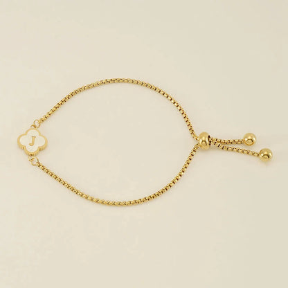Clover Luxe Initial Motif Bracelet