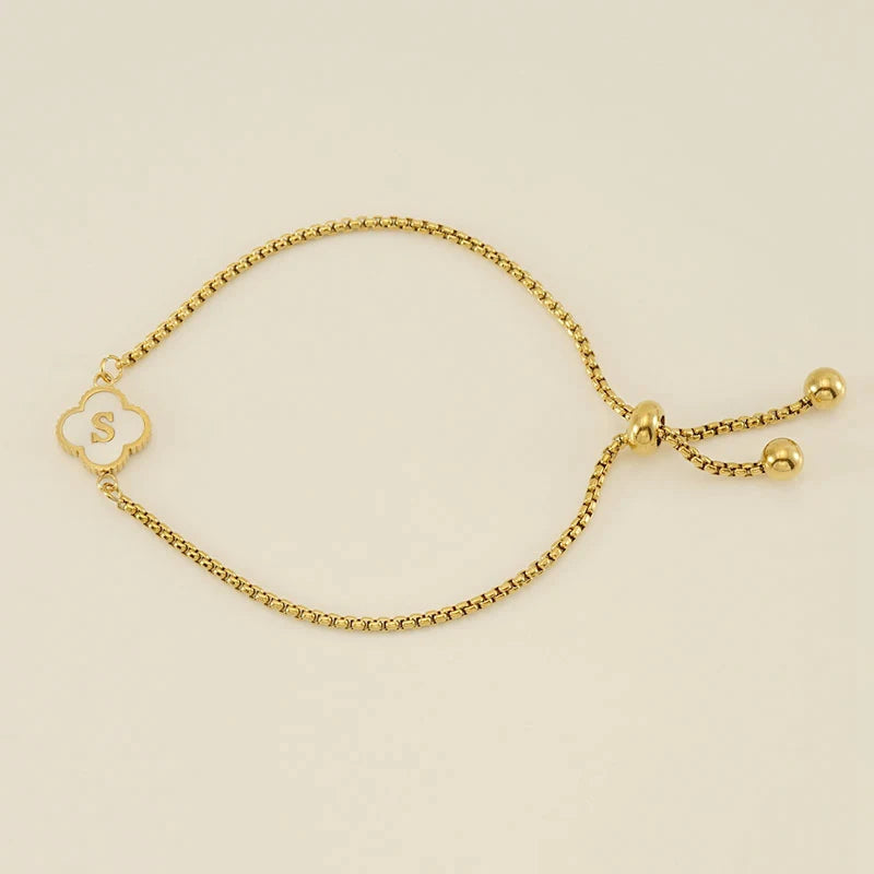 Clover Luxe Initial Motif Bracelet