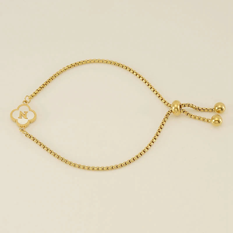 Clover Luxe Initial Motif Bracelet