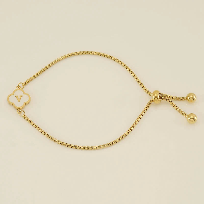 Clover Luxe Initial Motif Bracelet