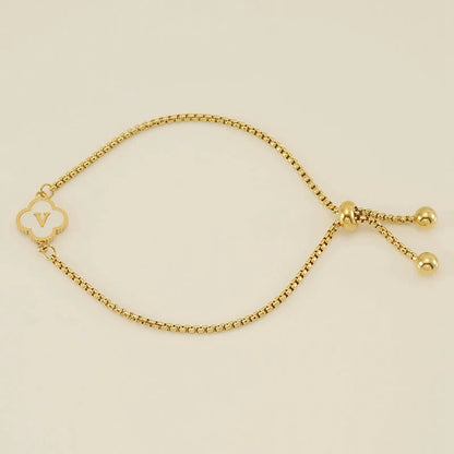 Clover Luxe Initial Motif Bracelet