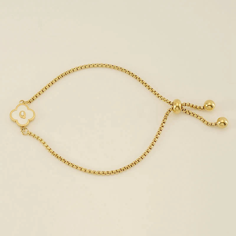 Clover Luxe Initial Motif Bracelet
