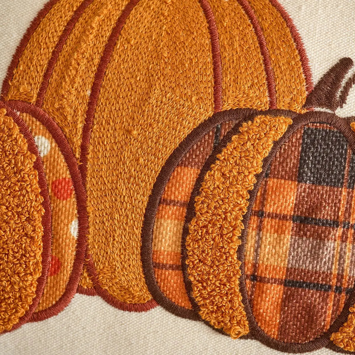 Pumpkin & Plaid Pillow Covers