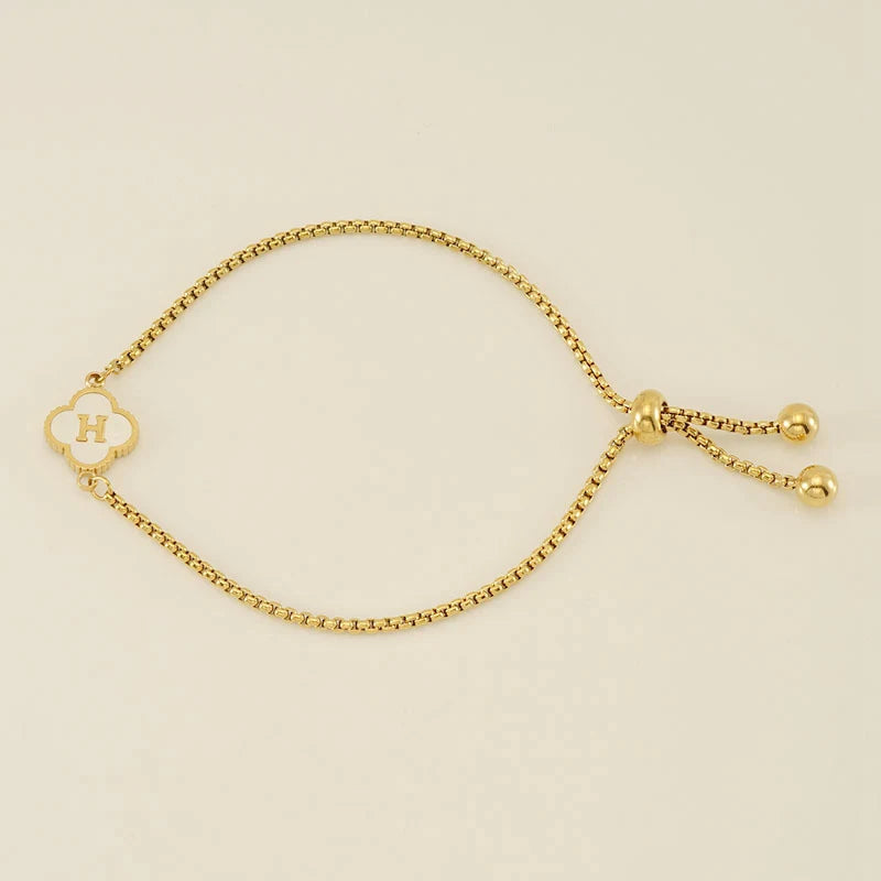 Clover Luxe Initial Motif Bracelet