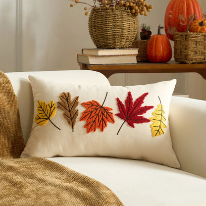 Pumpkin & Plaid Pillow Covers
