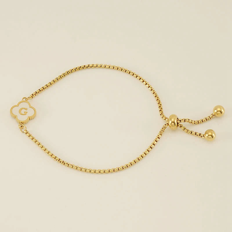 Clover Luxe Initial Motif Bracelet