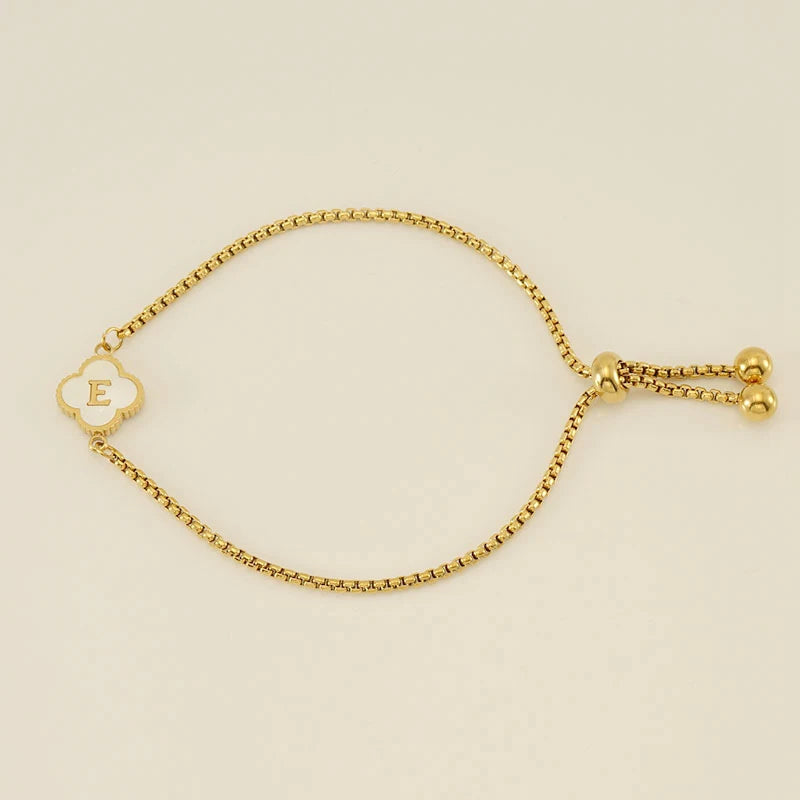 Clover Luxe Initial Motif Bracelet
