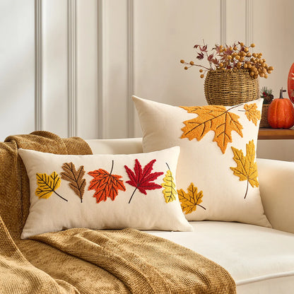 Pumpkin & Plaid Pillow Covers