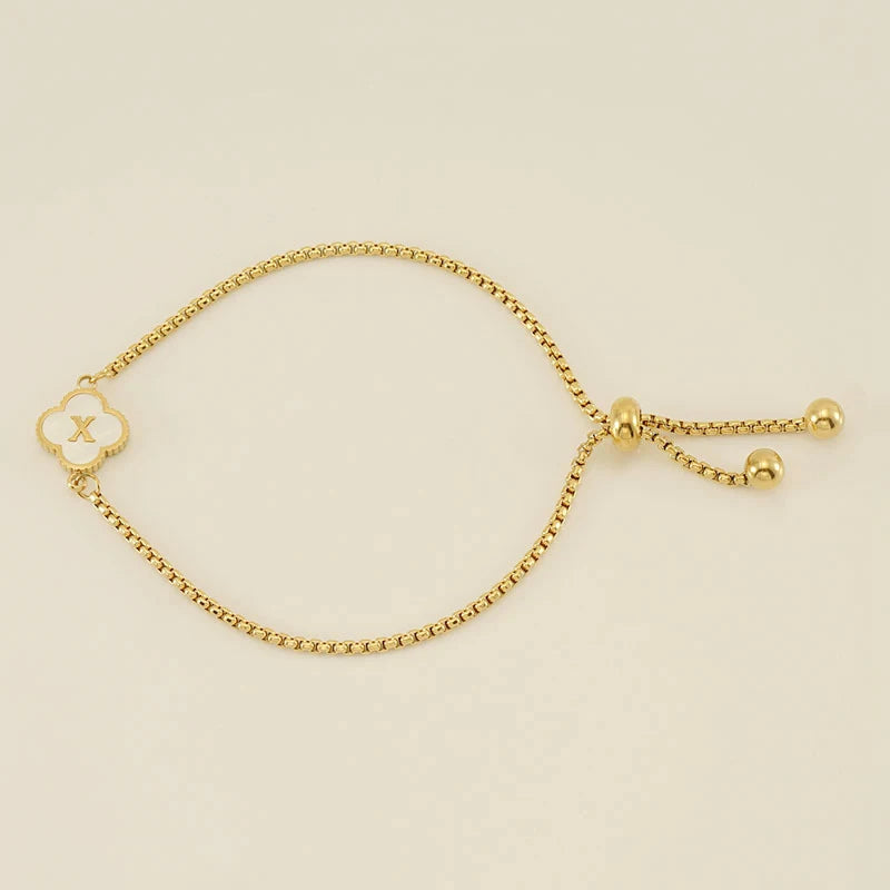 Clover Luxe Initial Motif Bracelet