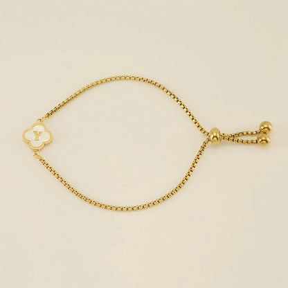 Clover Luxe Initial Motif Bracelet