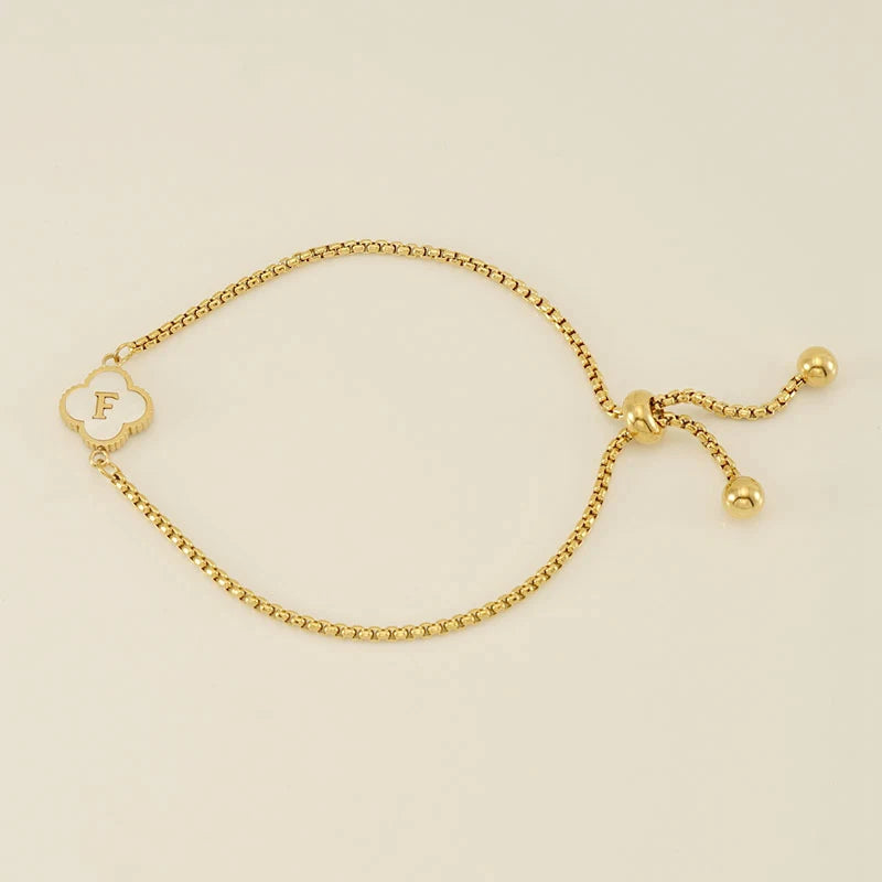 Clover Luxe Initial Motif Bracelet