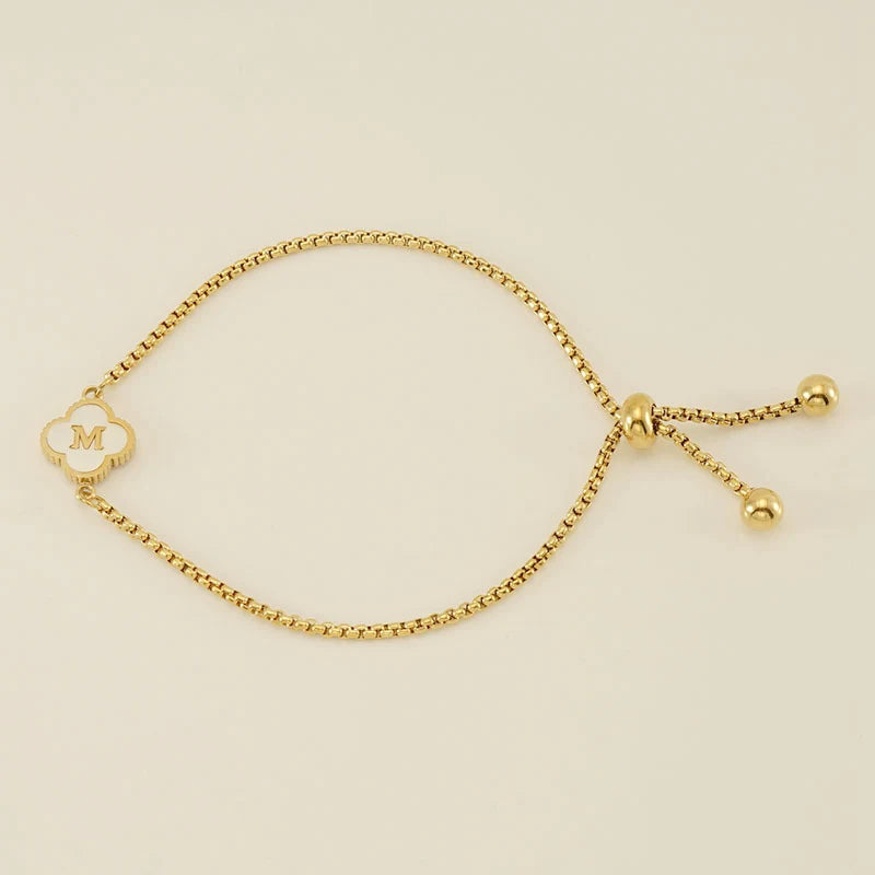 Clover Luxe Initial Motif Bracelet